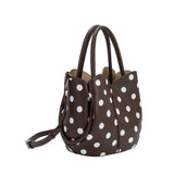 Tulip Chocolate Polka Dot Recycled Vegan Top Handle Bag