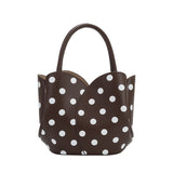 Tulip Chocolate Polka Dot Recycled Vegan Top Handle Bag