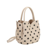 Tulip Cream Polka Dot Recycled Vegan Top Handle Bag