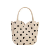 Tulip Cream Polka Dot Recycled Vegan Top Handle Bag