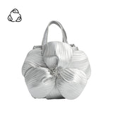 Monroe Silver Flower Top Handle Bag