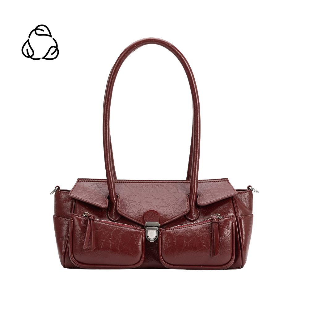 Ruthie Burgundy Red Recycled Vegan Shoulder Bag
