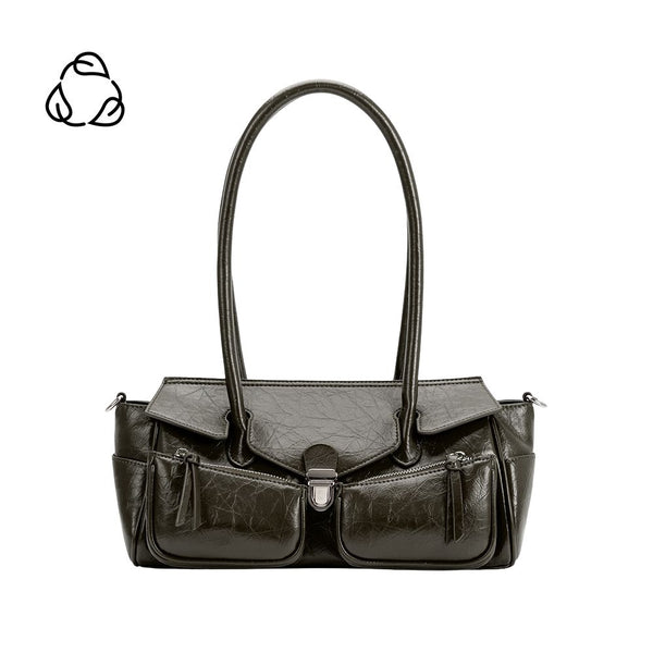 【美品】Oribianco leather bag Orobianco Tote Bag Nylon Leather Black Navy Mens Preowned From