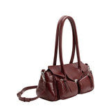 Ruthie Burgundy Recycled Vegan Shoulder Bag