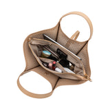 Malia Sage Laser Cut Vegan Leather Tote Bag