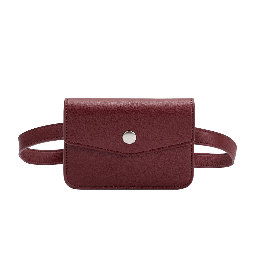 Amberlee Burgundy Red Vegan Leather Belt Bag