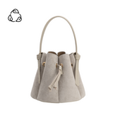 Laguna Light Gray Mini Recycled Vegan Suede Top Handle Bag