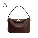 Lana Espresso Recycled Vegan Leather Crossbody Bag