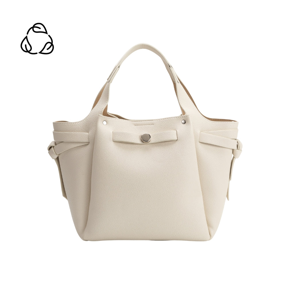 Avril Bone Recycled Vegan Leather Top Handle Bag