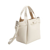 Avril Bone Recycled Vegan Leather Top Handle Bag
