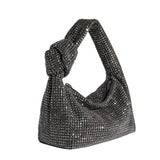 Reena Black Crystal Top Handle Bag