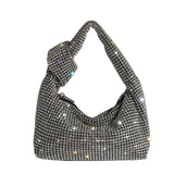 Reena Silver Crystal Top Handle Bag