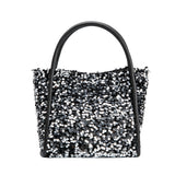Cassandra Silver Sequin Top Handle Bag