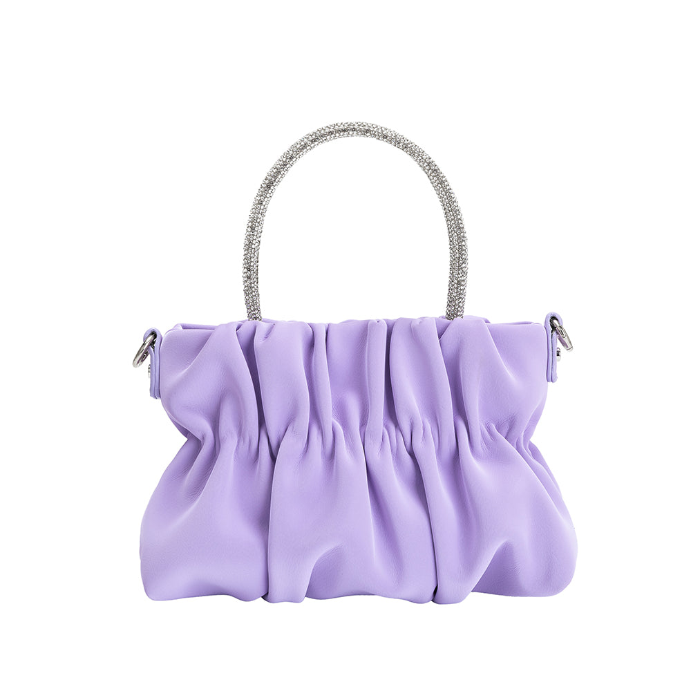 Lilac Sharon Small Rhinestone Top Handle Bag | Melie Bianco