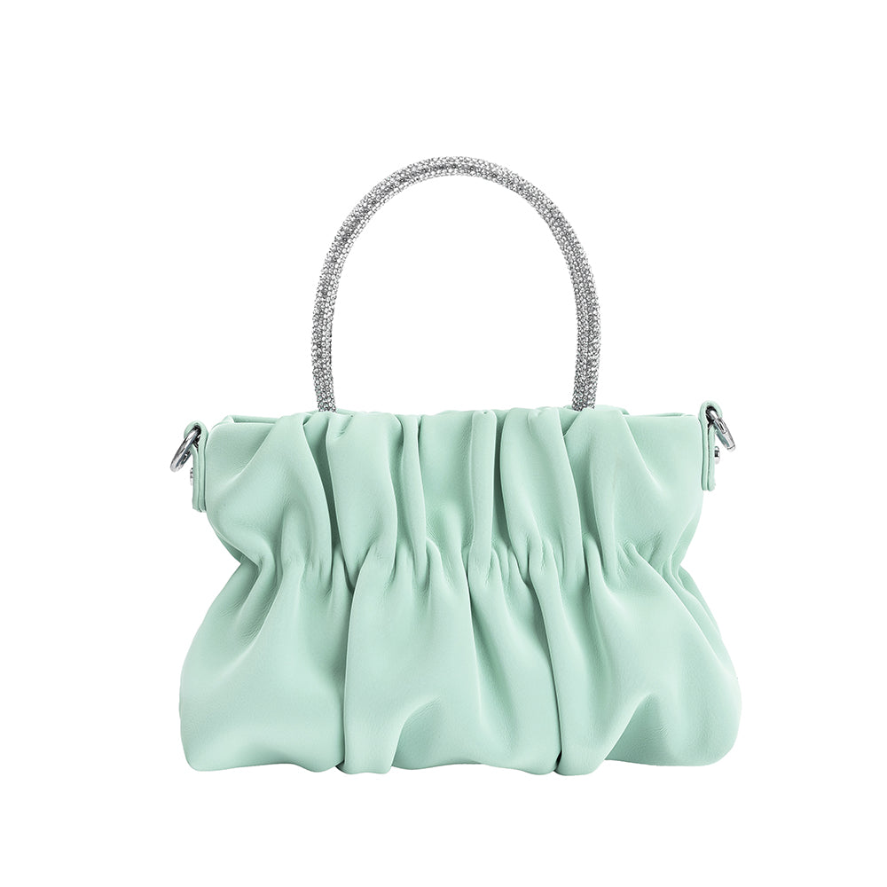 Mint Sharon Small Rhinestone Top Handle Bag | Melie Bianco