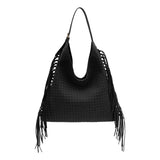 Brynlee Black Vegan Suede Tote Bag