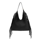 Brynlee Black Vegan Suede Tote Bag