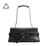 Klarissa Black Recycled Vegan Leather Shoulder Bag