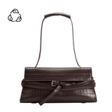 Klarissa Chocolate Recycled Vegan Leather Shoulder Bag