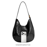 Stefanie Black Recycled Vegan Leather Shoulder Bag