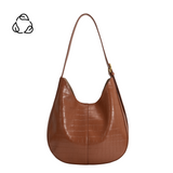 Stefanie Camel Recycled Vegan Leather Shoulder Bag