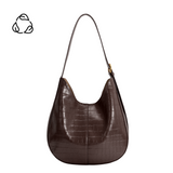 Stefanie Chocolate Recycled Vegan Leather Shoulder Bag