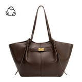 Imelda Espresso Recycled Vegan Leather Tote Bag