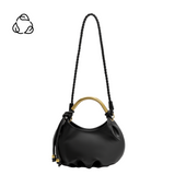 Dottie Black Recycled Vegan Leather Top Handle Bag