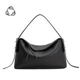 Emory Black Recycled Vegan Leather Top Handle Bag
