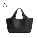 Whitley Black Recycled Vegan Leather Tote Bag