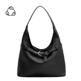 Amerie Black Recycled Vegan Leather Tote Bag