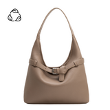 Amerie Taupe Recycled Vegan Leather Tote Bag