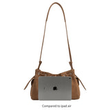 Rhuby Camel Recycled Vegan Suede Shoulder Bag