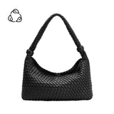 Quinn Black Recycled Vegan Leather Shoulder Bag