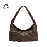 Quinn Espresso Recycled Vegan Leather Shoulder Bag