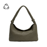Quinn Olive Recycled Vegan Leather Shoulder Bag