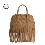 Halle Mocha Recycled Vegan Leather Top Handle Bag