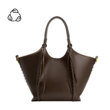 Belinda Espresso Recycled Vegan Leather Tote Bag