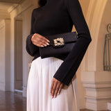 Elodie Green Satin Crossbody Bag