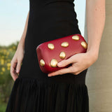 Freyja Black Orbs Vegan Leather Clutch Bag