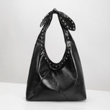 SAMPLE SM9525 Black Medium/Large Studded Tote Bag - FINAL SALE