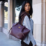 Imelda Espresso Recycled Vegan Leather Tote Bag