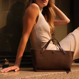 Jill Chocolate Brown Recycled Vegan Suede Tote Bag