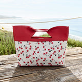 Jillian Red Cherry Recycled Vegan Leather Tote Bag