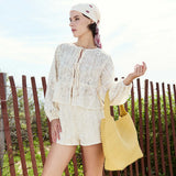 Johanna White Large Recycled Vegan Shoulder Bag