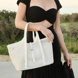 Malia Chocolate Laser Cut Vegan Leather Tote Bag