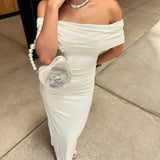 Mila White Satin Heart Crossbody Bag