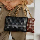 Mimie Gold Woven Crossbody Bag