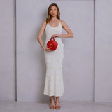 Monroe Red Flower Top Handle Bag