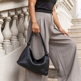 Quinn Black Recycled Vegan Leather Shoulder Bag